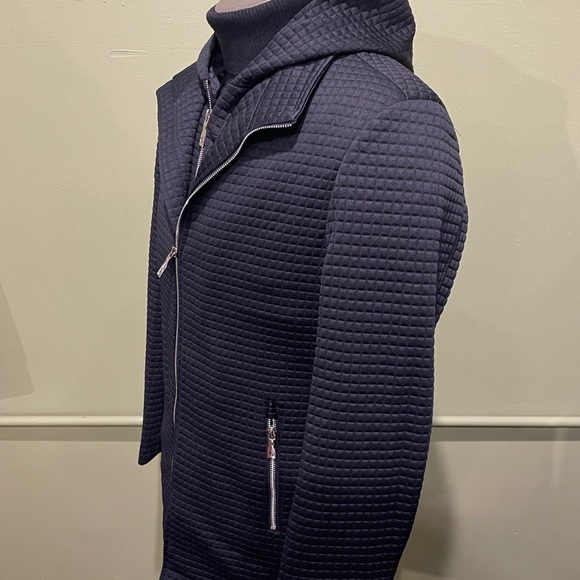 Deniko jacket coat hoody modern fit black side pockets - Picture 2 of 5